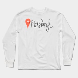 Pittsburgh Location Pin Long Sleeve T-Shirt